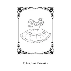 Image à colorier d'une robe courte
