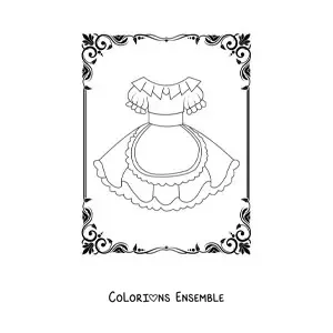 Image à colorier d'une robe d'uniforme de soubrette