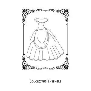 Image à colorier d'une robe simple