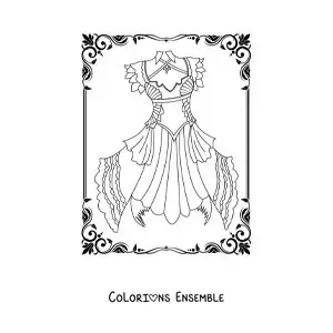 Image à colorier d'une robe courte gothique