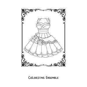 Image à colorier d'une robe courte sans manches