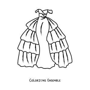 Image à colorier d'une robe élégante