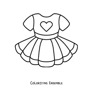 Image à colorier d'une robe de fille