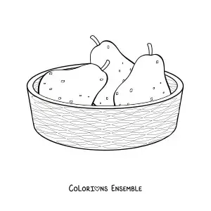 Coloriage d'un panier rempli de poires