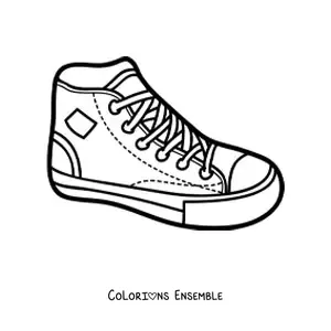 Image à colorier d'une basket montante