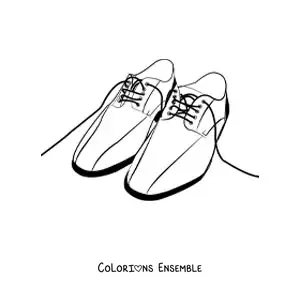 Image à colorier d'une paire de chaussures pour homme