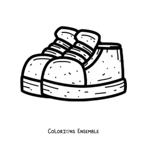 Image à colorier d'une paire de baskets pour enfants