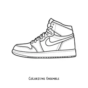 Image à colorier d'une basket montante Nike