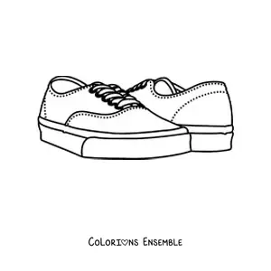 Image à colorier d'une paire de baskets basses
