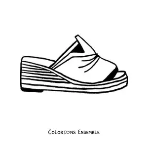 Image à colorier d'une sandale d'été