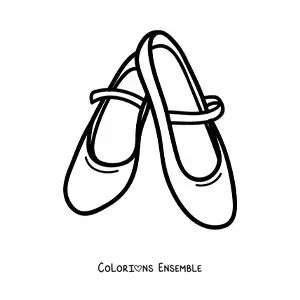Image à colorier d'une paire de chaussures à boucle