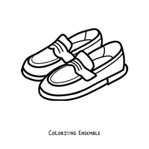 Image à colorier d'une paire de chaussures en cuir