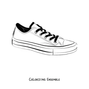 Image à colorier d'une paire de baskets basses en toile