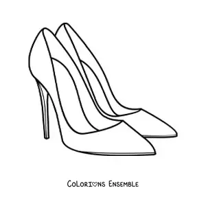 Image à colorier d'une paire de talons élégants