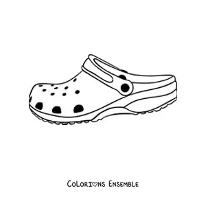 Image à colorier d'une sandale Croc