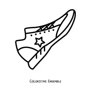 Image à colorier d'une basket toute simple