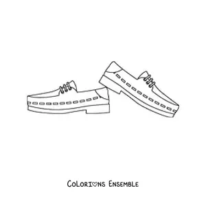 Image à colorier d'une paire de chaussures pour homme