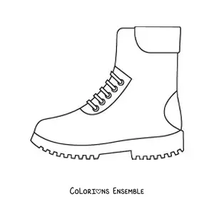 Image à colorier d'une botte en cuir