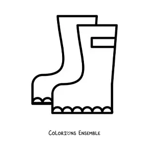Image à colorier d'une paire de bottes toutes simples