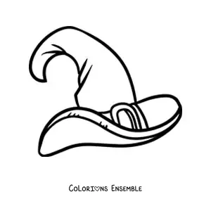 Image à colorier d'un chapeau de sorcière