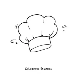 Image à colorier d'une toque de chef