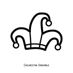 Image à colorier d'un chapeau de bouffon