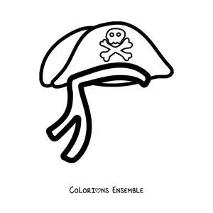 Image à colorier d'un chapeau de pirate