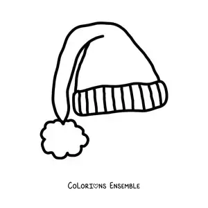 Image à colorier d'un bonnet de Noël