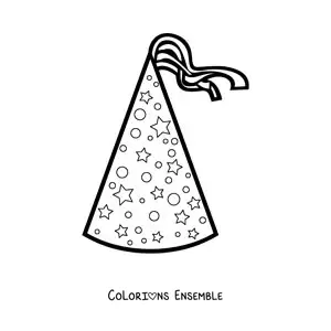 Image à colorier d'un chapeau de fête
