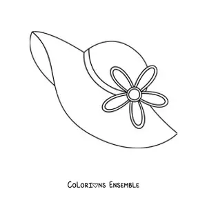 Image à colorier d'un chapeau d'été