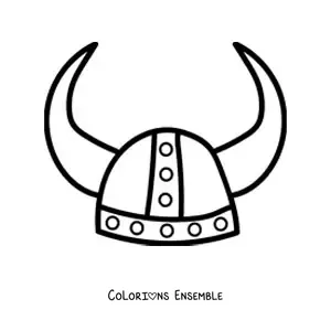 Image à colorier d'un casque viking