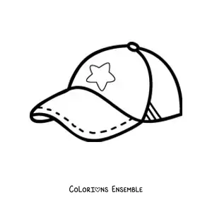 Image à colorier d'une casquette