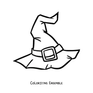 Image à colorier d'un chapeau de sorcier