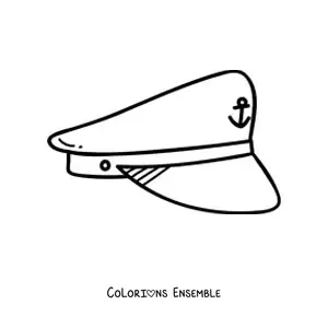 Image à colorier d'une casquette de policier