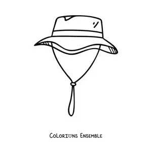 Image à colorier d'un chapeau d'explorateur