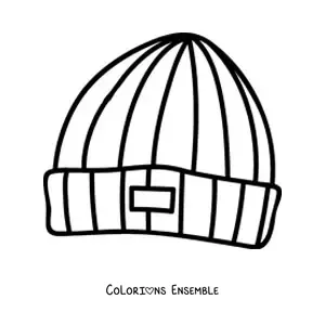 Image à colorier d'un bonnet tricoté tout simple