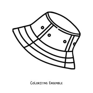Image à colorier d'un chapeau de pêcheur