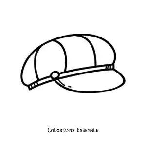 Image à colorier d'un béret vintage