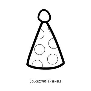 Image à colorier d'un chapeau de fête