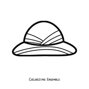 Image à colorier d'un chapeau d'explorateur vintage