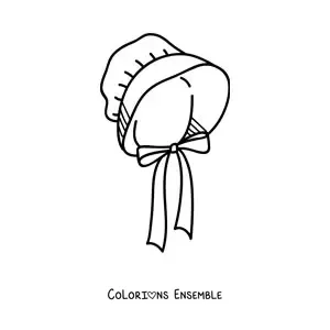 Image à colorier d'un bonnet à l'ancienne