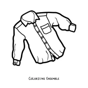 Image à colorier d'une chemise froissée