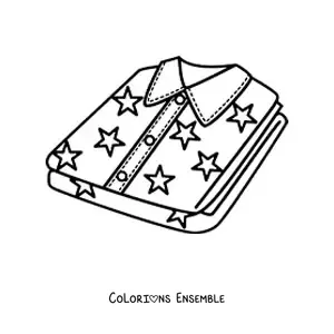 Image à colorier de deux chemises pliées