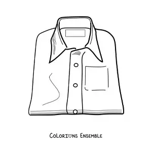 Image à colorier d'une chemise pliée