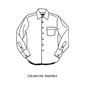 Image à colorier d'une chemise boutonnée