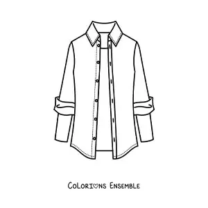 Image à colorier d'une chemise pour homme
