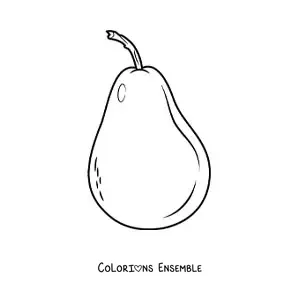 Coloriage d'une poire avec une tige