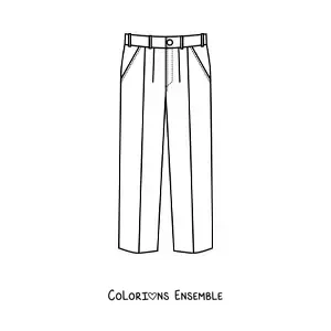 Image à colorier d'un pantalon rayé