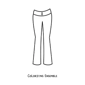 Image à colorier d'un pantalon pattes d'éléphant
