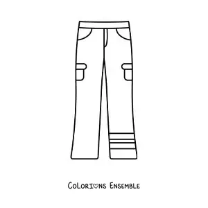 Image à colorier d'un pantalon amusant
